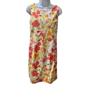 EILEEN West Classics Sleeveless Multicolored Floral Dress Women's Size 12